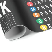 New York 5 Boroughs Geschenkpapier (Rolleneckpunkt)