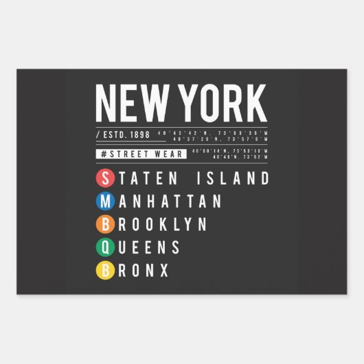 New York 5 Boroughs Geschenkpapier Set (Vorderseite 2)