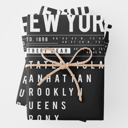 New York 5 Boroughs Geschenkpapier Set (Beispiel)