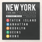 New York 5 Boroughs Glasuntersetzer (Vorderseite)