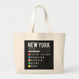 New York 5 Boroughs Jumbo Stoffbeutel