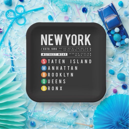 New York 5 Boroughs Pappteller (Party)