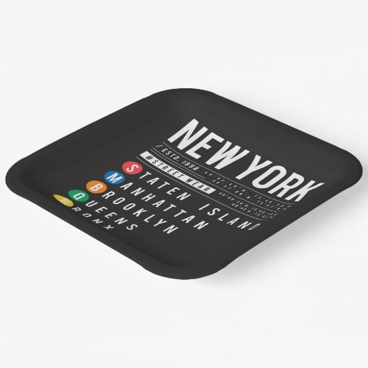 New York 5 Boroughs Pappteller (Gewinkelt)