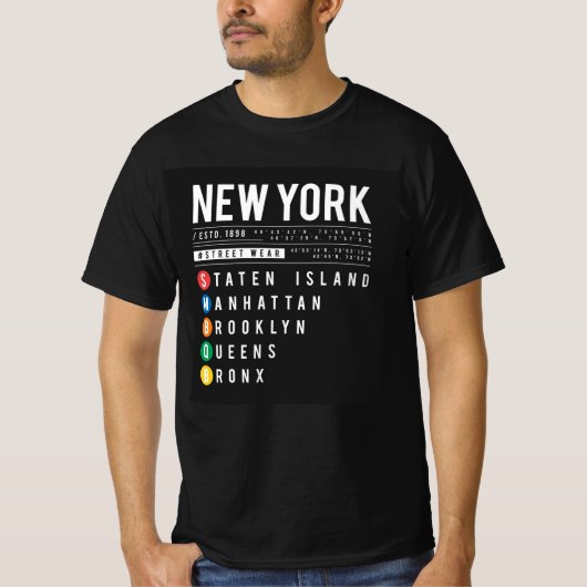 New York 5 Boroughs T-Shirt (Vorderseite)