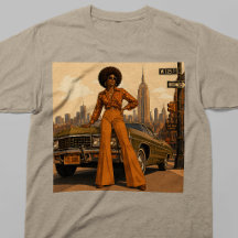 New York 70er Retro Schwarz Frau NYC T-Shirt