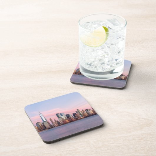 New York Abend Skyline Getränkeuntersetzer (Rechte Seite)