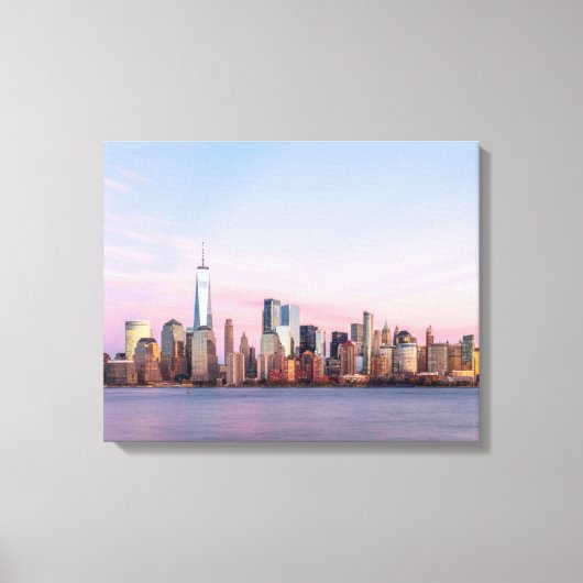 New York Abend Skyline Leinwanddruck (Vorderseite)