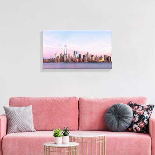 New York Abend Skyline Leinwanddruck (Insitu (Wohnzimmer))
