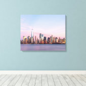 New York Abend Skyline Leinwanddruck (Insitu (Holzboden))
