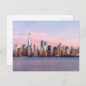 New York Abend Skyline Postkarte (Vorne/Hinten)