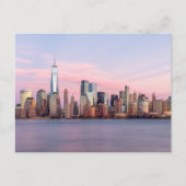 New York Abend Skyline Postkarte (Vorderseite)