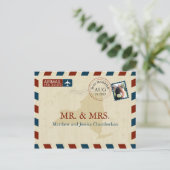 New York Airmail | Hochzeit Danke Postkarte (Stehend Vorderseite)