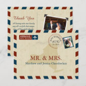 New York Airmail | Hochzeit Danke Postkarte (Vorne/Hinten)