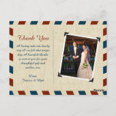 New York Airmail | Hochzeit Danke Postkarte (Rückseite)