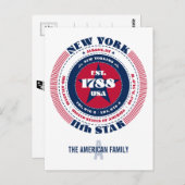 New York, Albany, NY, Patriotic, Monogram Postkarte (Vorne/Hinten)