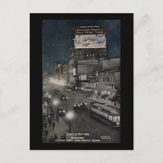 New York am Abend 1910 Postkarte (Vorderseite)