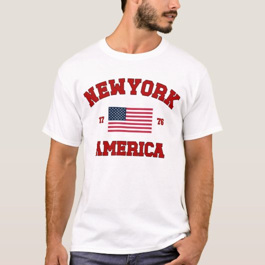 New York America Varsity Unisex Man Women Kleidung T-Shirt (Vorderseite)