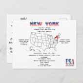 New York American Staat auf einer Karte und nützli (Vorne/Hinten)