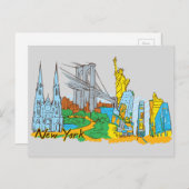 New York, Amerika - berühmte Stadt Postkarte (Vorne/Hinten)