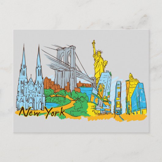 New York, Amerika - berühmte Stadt Postkarte (Vorderseite)