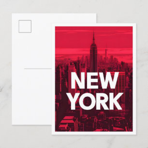 New York Amerika Kunst Vintage Reise Illustration Postkarte