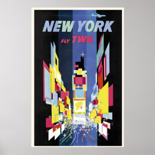 New York Amerikanisch Vereinigte Staaten Vintage R Poster