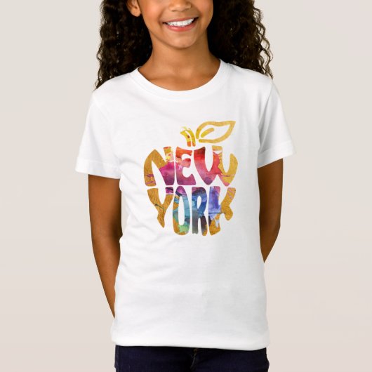 New York Apple, NYC. Aquarell-Kalligraphie Art. T-Shirt (Vorderseite)