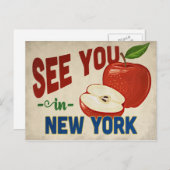 New York Apple - Vintage Travel Postkarte (Vorne/Hinten)