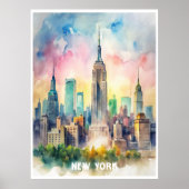 New York Aquarellbilder Poster (Vorne)