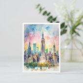 New York Aquarellbilder Postkarte (Stehend Vorderseite)
