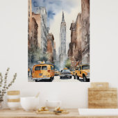 New York Aqucolor Art Poster (Küche)