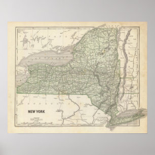 New York Atlas Map Poster