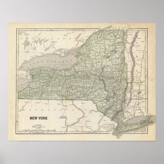 New York Atlas Map Poster (Vorne)