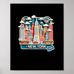 New York auf dem US-Aufkleber Poster