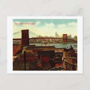 New York aus Brooklyn, Vintag Postkarte