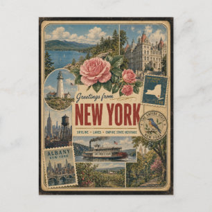 New York Authentische Vintage-Style-Postkarte Postkarte