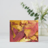 New York Autumn Leaves Postcard Postkarte (Stehend Vorderseite)