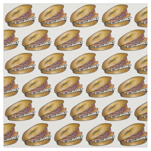 New York Bagel Capers Cream Cheese Lox Onions Stoff (Muster)