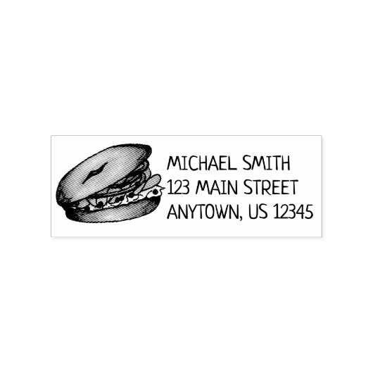 New York Bagel Cream Cheese Lox Capers Onions Gummistempel (Prägung)