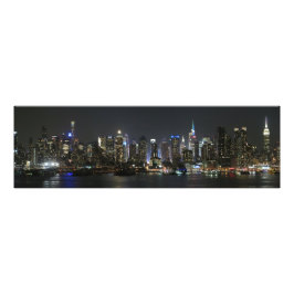 New York bei Nacht-Panorama Fotodruck