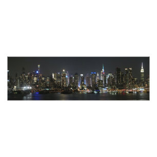 New York bei Nacht-Panorama Fotodruck