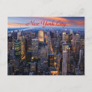 New York bei Nacht Postkarte
