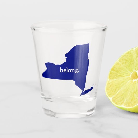 New York Belong Staaten Map Schnapsglas (Vorderseite)