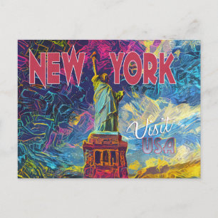 New York. Besuchen Sie die USA... Postkarte