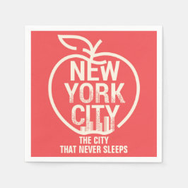 New York Big Apple Modern Red Serviette