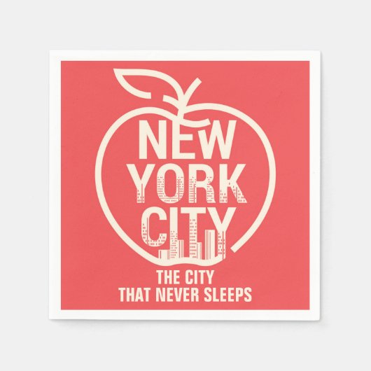 New York Big Apple Modern Red Serviette (Vorderseite)