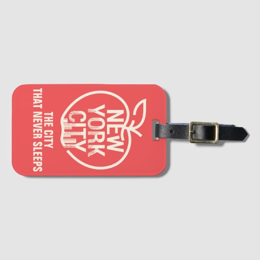 NEW YORK Big Apple Skyline Silhouette Modern Red Gepäckanhänger (Vorderseite (Horizontal))