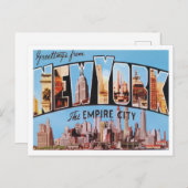 New York Big Letters Postcard Postkarte (Vorne/Hinten)
