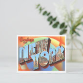New York Big Letters Postkarte (Stehend Vorderseite)