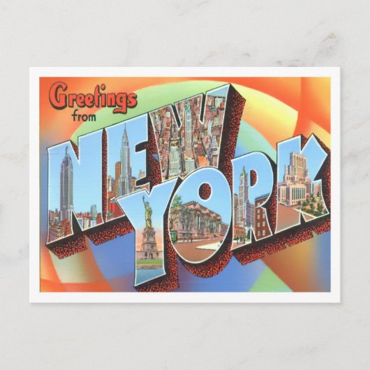 New York Big Letters Postkarte (Vorderseite)